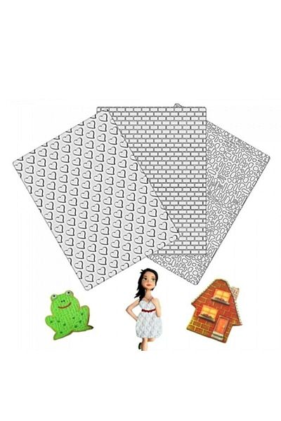 AGN STORE Set 1 Tissue Mold - Heart, Leather and Brick Sugar Pulp Pattern