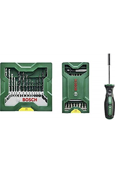 Bosch - X-line 15 Parça Delme & 25 Parça Vidalama Ucu Seti + Tornavida