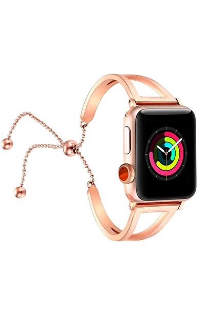 Loges Apple Watch 42/44/45mm Bilezik Metal Premium Kordon Kayış Bileklik Kordon