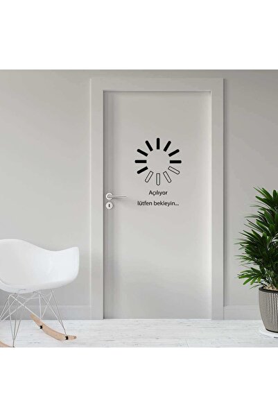 Asilmeydan Açılıyor Lütfen Bekleyin Espirili Kapı Dekor Tasarımı Duvar Sticke...