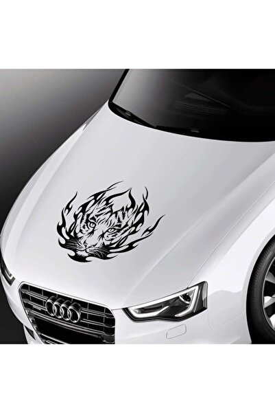 Asilmeydan Alev Desenli Kaplan Kaput Sticker - Oto, Araba, Etiket, Aksesuar, ...