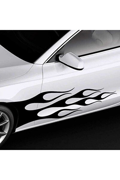 Asilmeydan 2 Adet Çamurluk Kapı Alev Efekt Sticker Oto Sticker, Araba, Etiket...