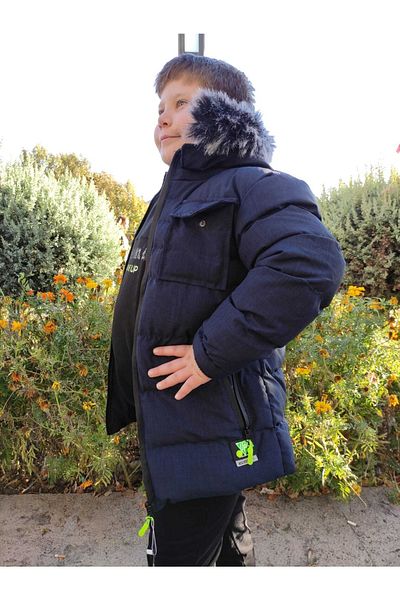 MODA ARPOL 9-16 Years Old Fleece Hood Furry Boy's Thick Coat