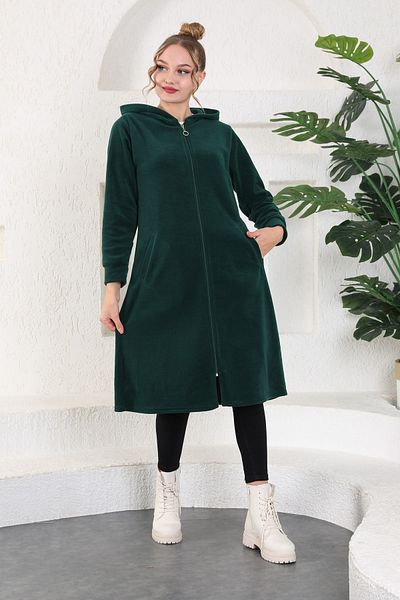 Kardelen Butik Ümraniye Polar Zippered Cap Emerald Green Araboy