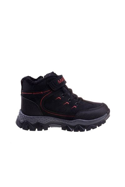 m2s Boys' Black Red Rubber Sole Boots 26-35 Maxsıs