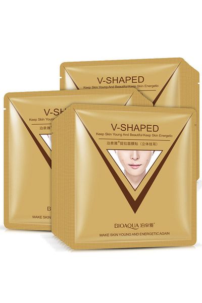 Bioaqua V-shaped Facial Oval Firming 3D Collagen Mask Set 40 Gr X 3 Pieces