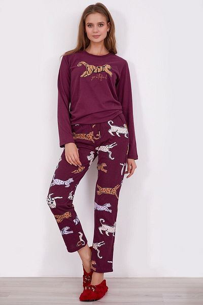 Argento Costum de pijama cu mânecă lungă pentru femei Grateful Purple