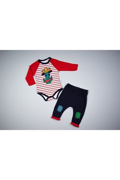 Necix's Red Baby Set with Cactus Figure and Badge