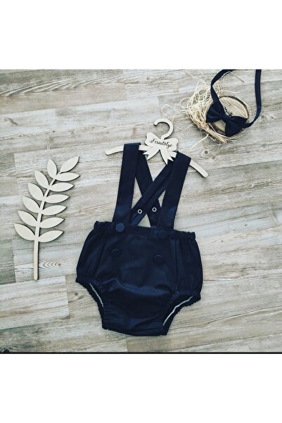 Feriatolye Lacivert Romper Pasta Patlatma Kostümü Erkek Bebek Salopet