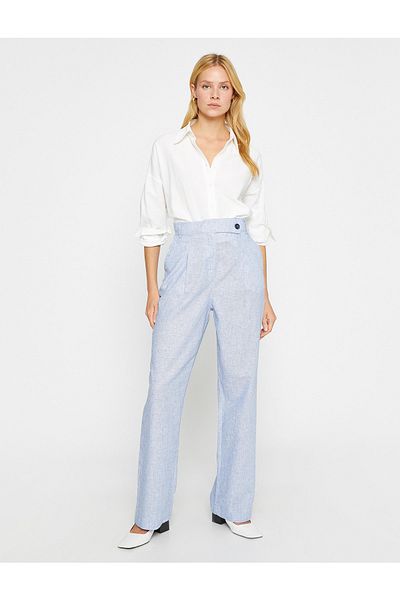 Koton Palazzo Trousers Linen Blended