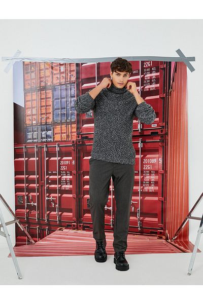 Koton Basic-Strickpullover mit Rollkragen