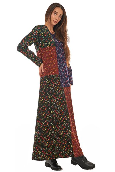 Newbutix Pazen Patchwork Uzun Elbise