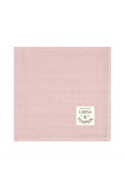 Larisa & Pumpkin Pink Checkered Muslin Blanket 70 X70 Cm