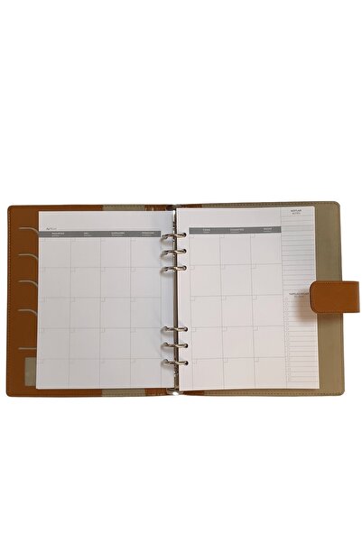 BON CARNET Acar Calyce Thermo Leather Magnet Patch 18,5*23 cm 240 Σελίδες Αδειτικό Planner Organizer Καφέ