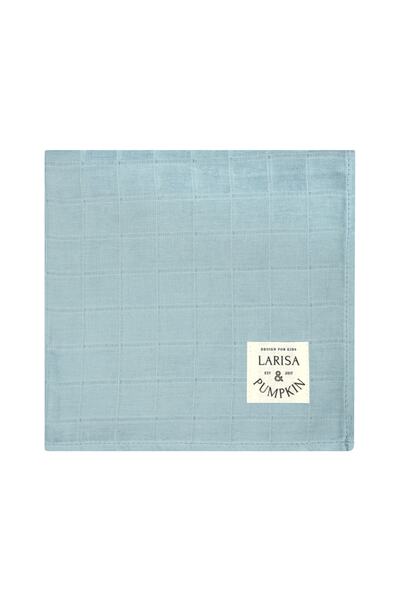 Larisa & Pumpkin غطاء موسلين أزرق مربعات 70×70 سم