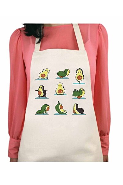 ART HEDİYE مريلة مطبخ مطبوعة بالأفوكادو تدوم طويلاً وقابلة للغسل