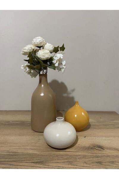 MİGOHOME Seramik Vazo Üçlü Set