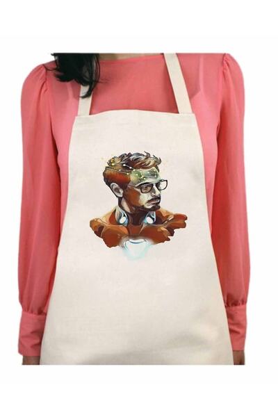 ART HEDİYE Tony Stark Marvel Iron Man Permanent Printed Water Repellent Feature Washable Kitchen Apron