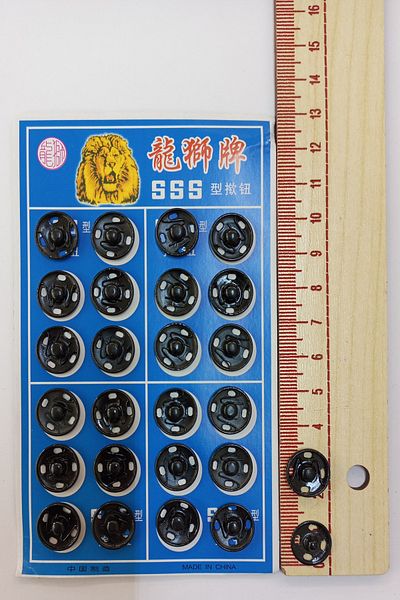 Kent Pazarı Snap Button Black Color 3 No 48 Pieces
