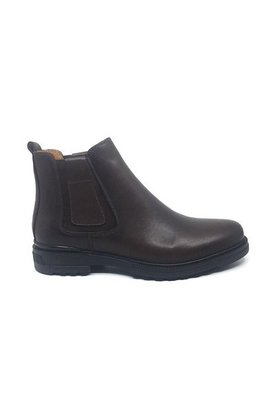 Luis Figo 100% Inside and Outside Double Genuine Leather Men's Daily Comfortable Winter Double Sided Elastic Chelsea Boots 40-44