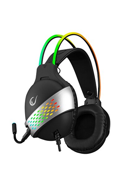 Rampage Rm-k37 Black Eagle Siyah Usb 7.1 Rgb Headband Gaming Mikrofonlu Oyunc...