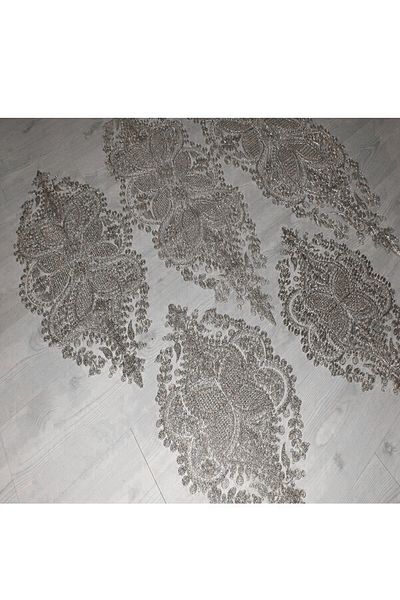 Çt Çeyizci Tekstil Set Sufragerie 5 Piese Față de Sufragerie Față de Masă de Cafea - Fluture - Gri