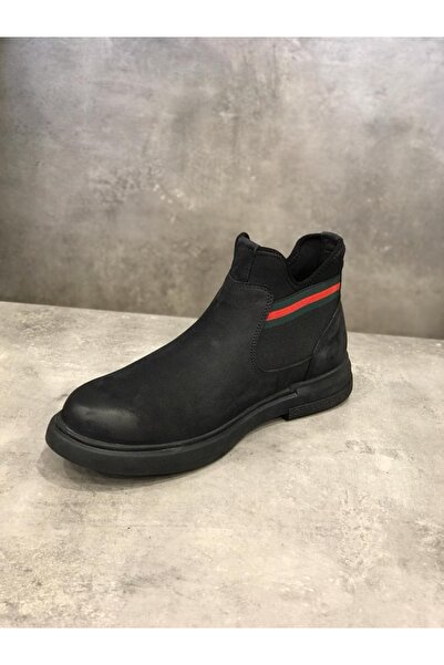 JAMES FRANCO Esnek Taban Sneakers Bağcıksız Kenar Lastikli Deri Erkek Bot