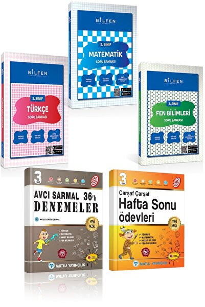 Bilfen Yayınları Bilfen 3.sınıf Matematik Türkçe Fen Bilimleri Mutlu Sarmal D...