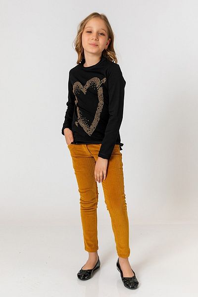 incity Girl's Skinny Leg Mustard Velvet Trousers