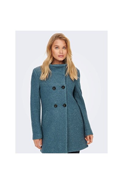 ONLY Petrol Mavi Kadın Yünlü Kaban 15205403