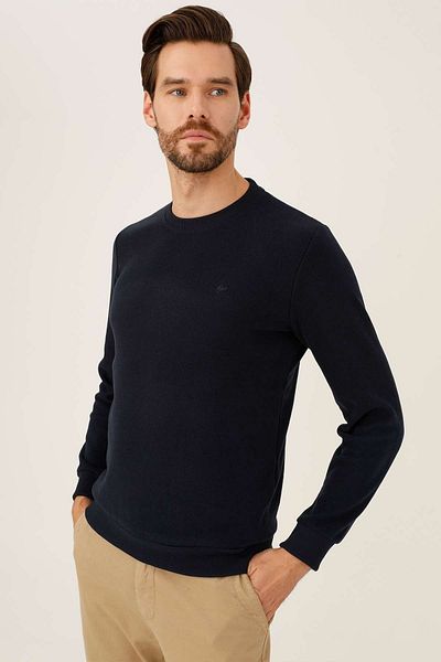İgs Ανδρικό πλεκτό Navy Blue Standard Crew Neck
