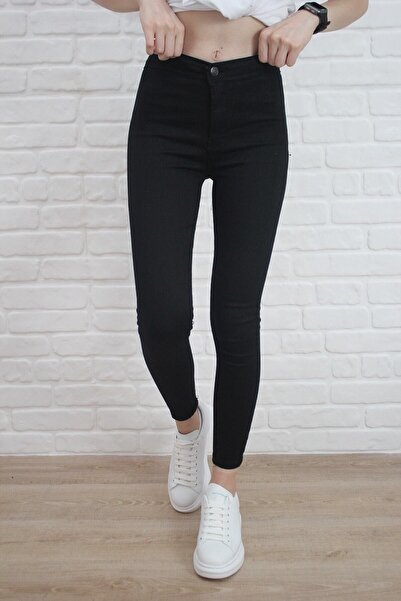 VEGA Γυναικείο μαύρο ψηλόμεσο Lycra Slim Fit Skinny Jeans τζιν παντελόνι