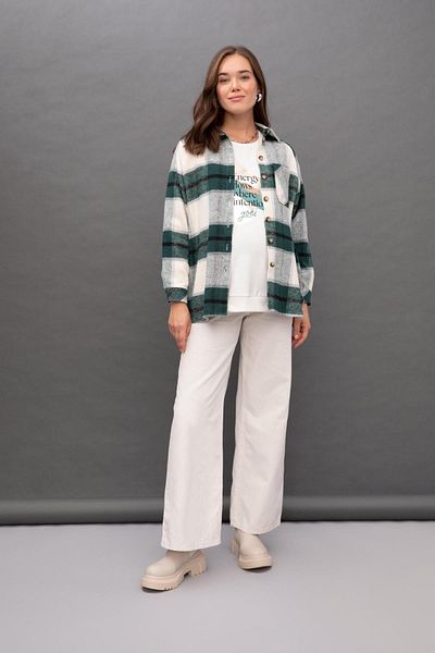 DeFacto Oversize Fit Plaid Buttoned Maternity Shirt