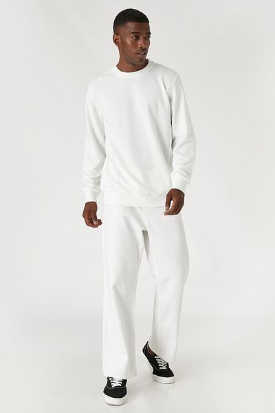 Koton Men's Ecru Sweatshirt 3WAM70197MK