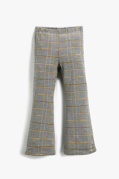 Koton Girl's Black Plaid Jeans 3WKG40156AK