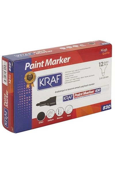 KRAF Paint Marker Touch Up Pen Black 12 Pieces