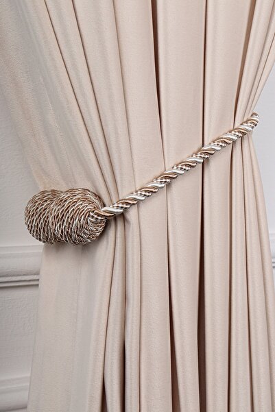 Saççax Exclusive Beyaz Vizon Renk Perde Toplayıcı