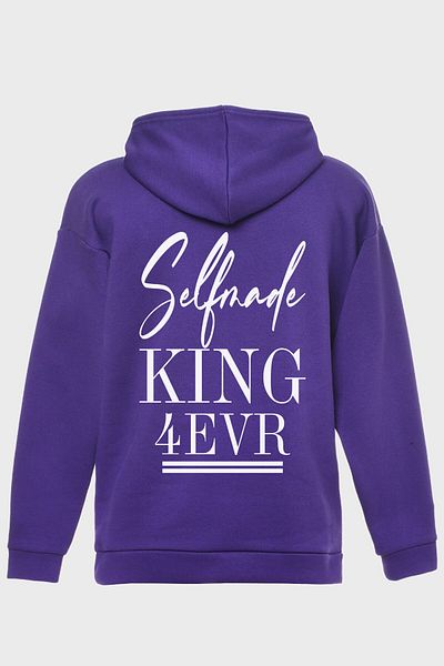 DEEPSENCE Purple Hooded Sweatshirt King Back Printed