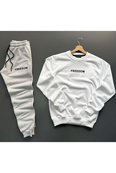 TROVE Set de trening pentru bărbați Freedom Printed Crew Neck 3 Thread - Full...