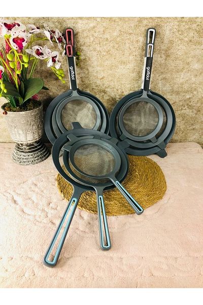 NESS AVM Gondola Strainer Set 3 Sizes Set of 3 (12 17 22 Cm) Vibrant Colors