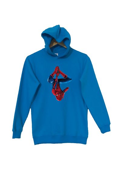 Raf Coll Fată/Băiat Albastru Turcoaz Hanorac cu glugă pentru copii Spiderman Imprimat digital cu două fire în interior