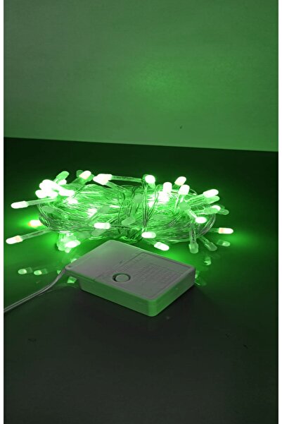 ALSHOP Soft Pirinç Led 8 Fonksiyonlu Kablo Led Yeşil 10 Metre 90 Ledli