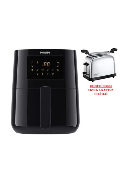 Philips Essential Airfryer Fritöz 4.1l 0.8kg. Siyah + Russell Ekmek Kızartma ...
