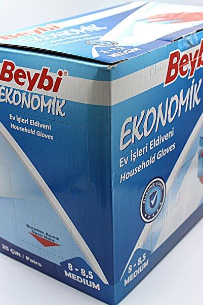 Beybi Economical Latex Gloves Household Red No:8 12 Pairs