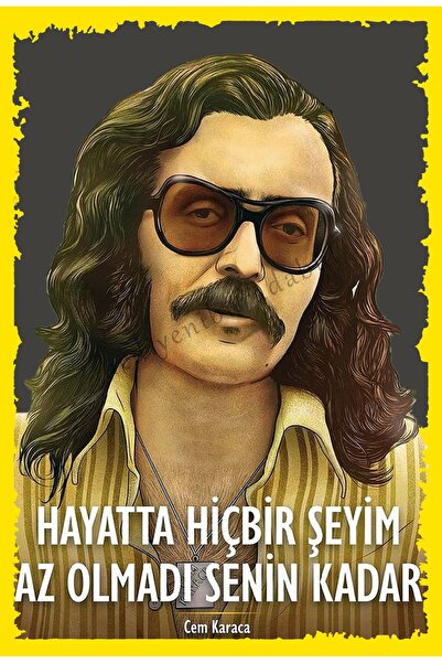 hediyeniburadabul Tablou/Poster din lemn cu tematică rock anatoliană Cem Karaca