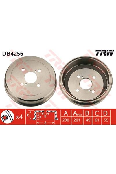 TRW ARKA FREN KAMPANASI TOYOTA COROLLA 1.6 1993-2002 200 X 4/AE 101 AE 111 TR...