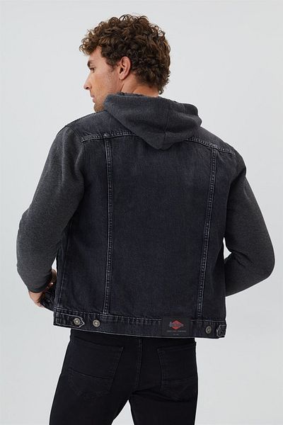 Lee Cooper Мъжко дънково яке с качулка Pablo 1