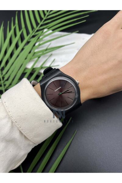 Northwatch Siyah Yuvarlak Analog Ekran Silikon Kordonlu Unisex Kol Saati