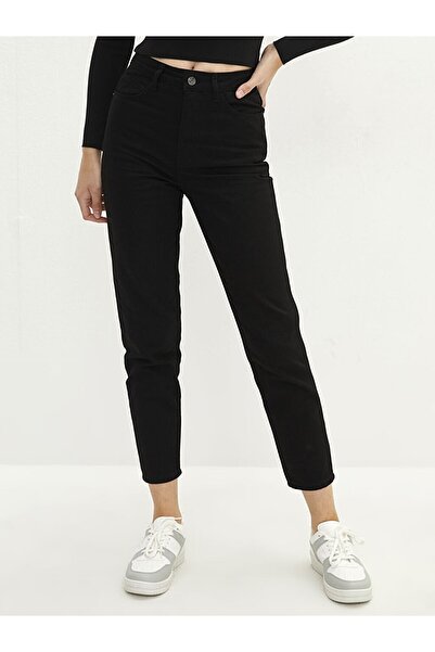 MAKRAS EXCLUSIVE Blugi negri cu talie super înaltă Lycra Comfort Mom Denim Pa...