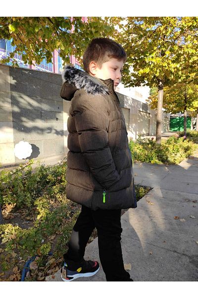 MODA ARPOL 9-16 Years Old Fleece Hood Furry Boy's Thick Coat